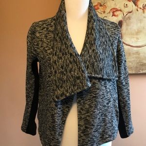 Black and white marled knit jacket.